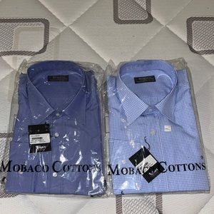 TWO Mobaco Cottons men’s dress shirts